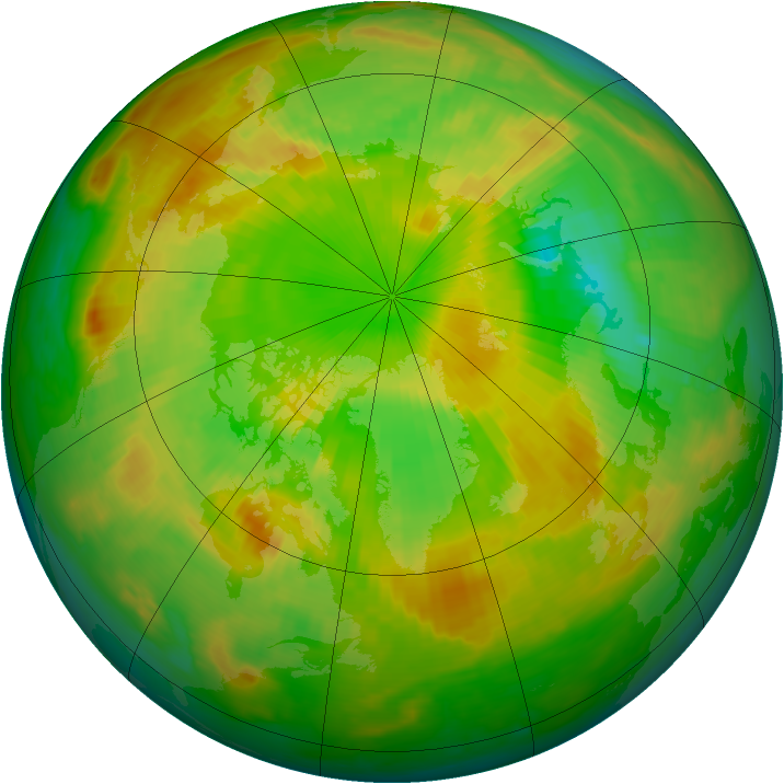 Arctic ozone map for 14 June 1998